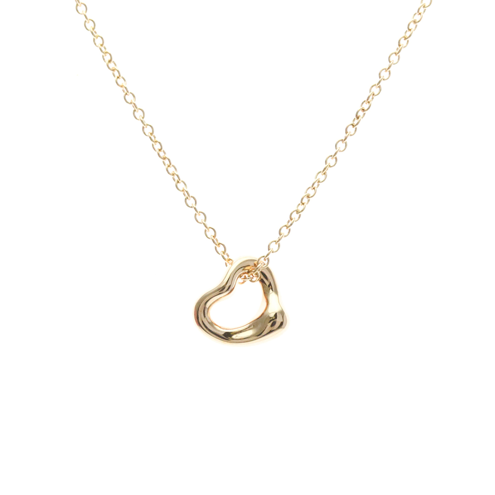 Tiffany Open Heart Necklace Pink Gold (18K) No Stone Women,Men Fashion Neckla...